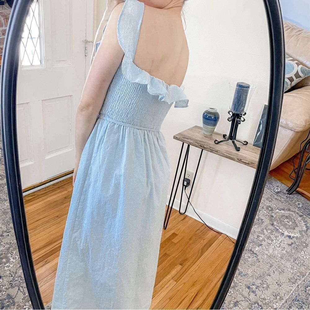 Tularosa Zion Midi Dress Baby Blue Embroidered L - Picture 5 of 11